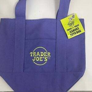 Trader Joe's Purple Canvas Tote Bag